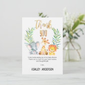 Safari Animals Baby shower Hartelijk dank Kaart (Staand voorkant)
