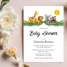 Safari Animals Baby Shower Invitation Kaart