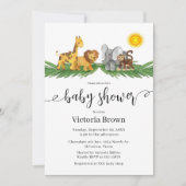 Safari Animals Baby Shower Invitation Kaart (Voorkant)