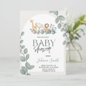 Safari animals Baby shower Invitation Kaart (Staand voorkant)