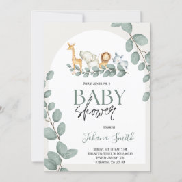 Safari animals Baby shower Invitation Kaart