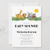Safari Animals Baby Shower Invitation Kaart (Voorkant)