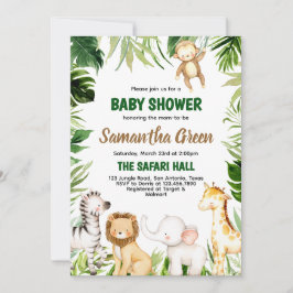 Safari Animals Baby shower Kaart