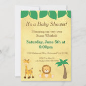 Safari Animals Baby shower Kaart (Voorkant)