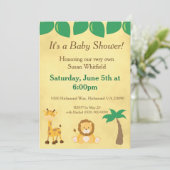 Safari Animals Baby shower Kaart (Staand voorkant)