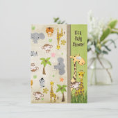 Safari Animals Baby shower Kaart (Staand voorkant)