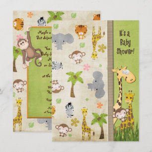 Safari Animals Baby shower Kaart
