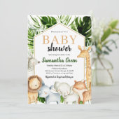 Safari Animals Baby shower Kaart (Staand voorkant)