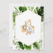 Safari Animals Baby shower Kaart (Achterkant)