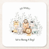 Safari Animals Baby shower Kartonnen Onderzetters (Voorkant)