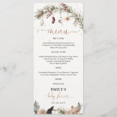 Safari Animals Baby shower Menu (Voorkant)