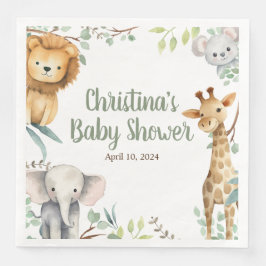 Safari Animals Baby shower Napkins Servet