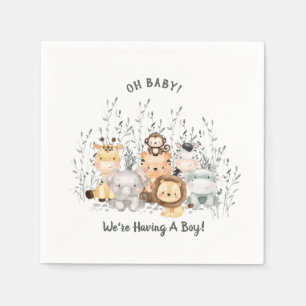 Safari Animals Baby shower Napkins Servet