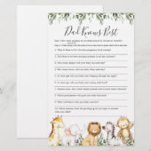 Safari Animals Baby shower Papa kent best game (Voorkant / Achterkant)