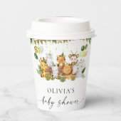 Safari Animals Baby shower Papieren bekers (Achterkant)