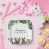 Safari Animals Baby shower Papieren Bordje (Feest)
