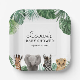 Safari Animals Baby shower Papieren Bordje