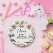 Safari Animals Baby shower Papieren Bordje (Feest)