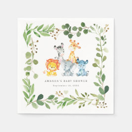Safari Animals Baby Shower Party Paper Napkins Servet