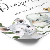 Safari Animals Baby shower raad hoeveel luiers er Poster (Hoek)