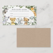 Safari Animals Baby shower raad hoeveel sokken er  Informatiekaartje (Voorkant / Achterkant)