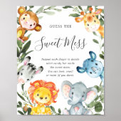 Safari Animals Baby shower raadt de zoete muis Poster (Voorkant)