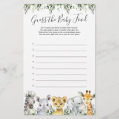 Safari Animals Baby shower raadt het Baby (Voorkant)