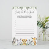 Safari Animals Baby shower raadt het Baby (Staand voorkant)