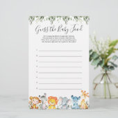 Safari Animals Baby shower raadt het Baby (Staand voorkant)