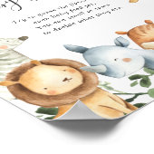 Safari Animals Baby shower raadt het Baby Poster (Hoek)