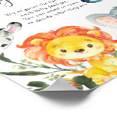 Safari Animals Baby shower raadt het Baby Poster (Hoek)