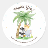 Safari Animals Baby shower Ronde Sticker (Voorkant)
