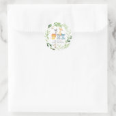 Safari Animals Baby Shower  Ronde Sticker (Tas)