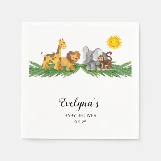 Safari Animals Baby Shower  Servet (Voorkant)