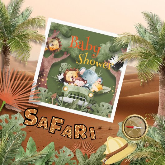 Safari Animals Baby shower Servet