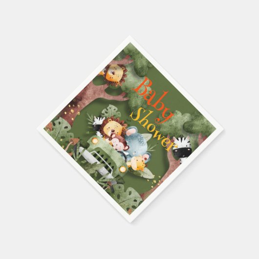 Safari Animals Baby shower Servet (Hoek)