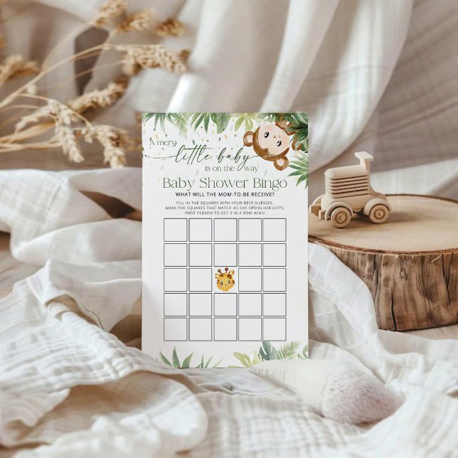 Safari Animals Baby shower spel BINGO (Creator heeft geüpload)