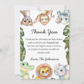 Safari Animals Baby Shower Thank You Card (Voorkant)