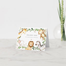 Safari Animals Baby Shower Thank You Card Bedankkaart