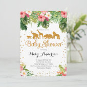 Safari Animals Baby shower Uitnodiging (Staand voorkant)