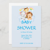 SAFARI ANIMALS BABY SHOWER UITNODIGING (Voorkant / Achterkant)