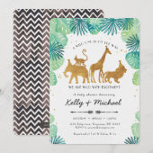 Safari Animals Baby shower Uitnodiging (Voorkant / Achterkant)