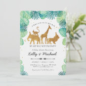 Safari Animals Baby shower Uitnodiging (Staand voorkant)