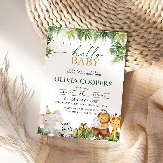 Safari Animals Baby shower Uitnodiging