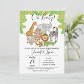 Safari Animals Baby shower Uitnodiging (Staand voorkant)