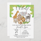 Safari Animals Baby shower Uitnodiging (Voorkant / Achterkant)