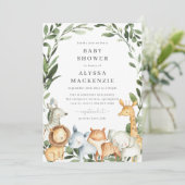 Safari Animals Baby shower Uitnodiging (Staand voorkant)