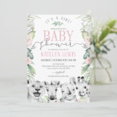 Safari Animals Baby shower Uitnodiging (Staand voorkant)