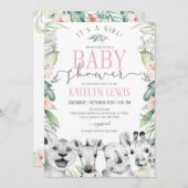 Safari Animals Baby shower Uitnodiging (Voorkant / Achterkant)