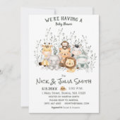 Safari Animals Baby shower Uitnodiging (Voorkant)